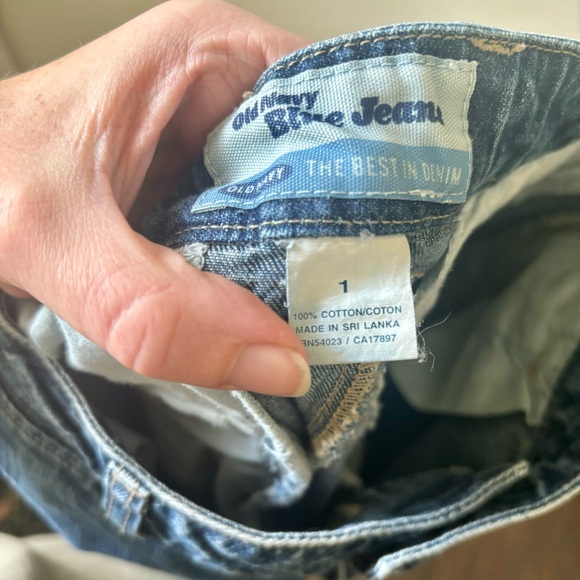 Vintage Y2K Old Navy Long Denim Blue Jean Skirt W/ Front Slit Size 1 Or XS 90’s - Picture 9 of 9